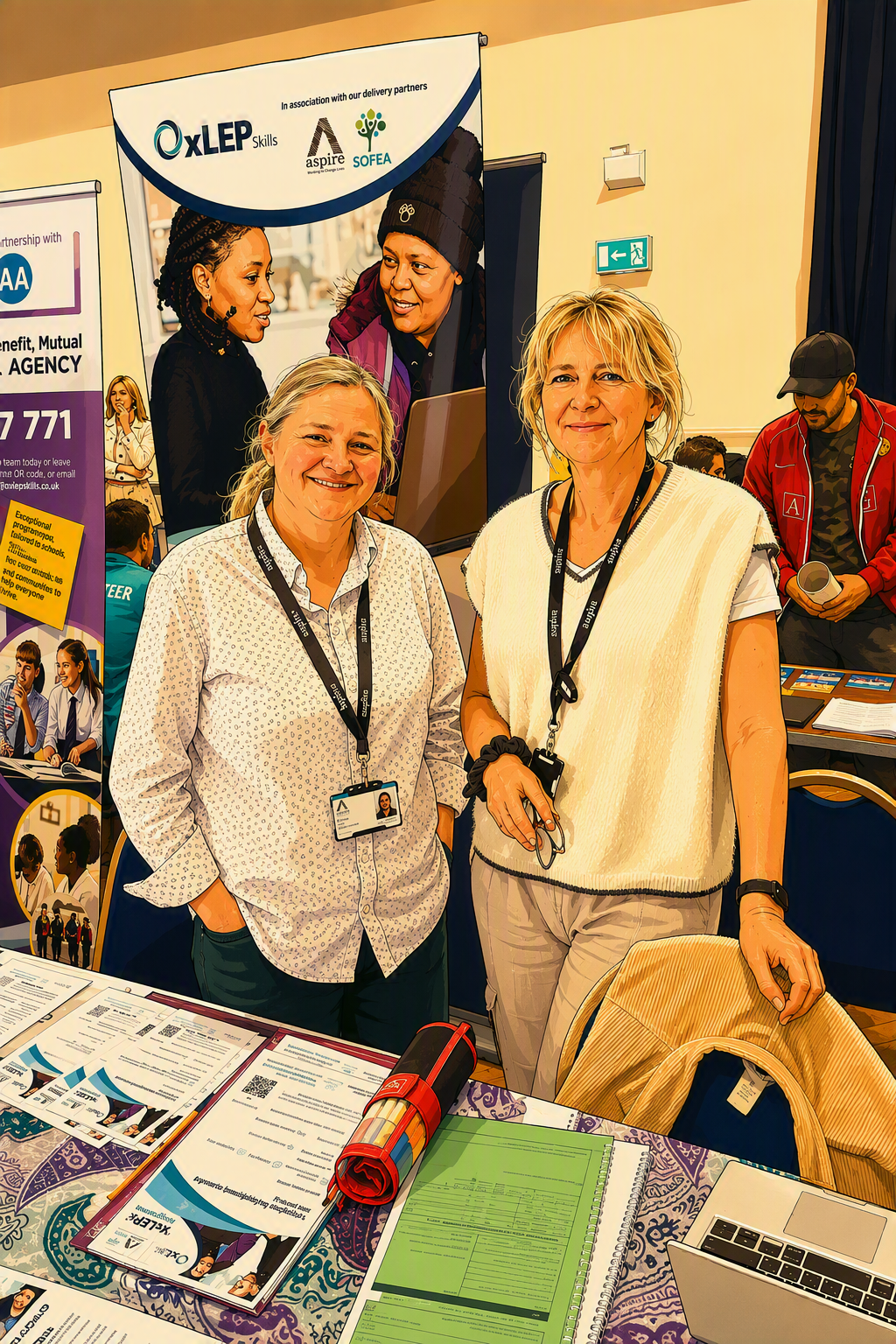 Pam and Jane standing – AI